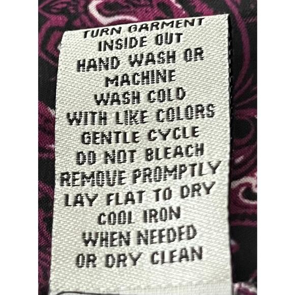 SIGNATURE BY LARRY LEVINE PULL-OVER SCOOP NECK BLOUSE, WOMENS, L, BURGUNDY BLACK - Picture 12 of 12